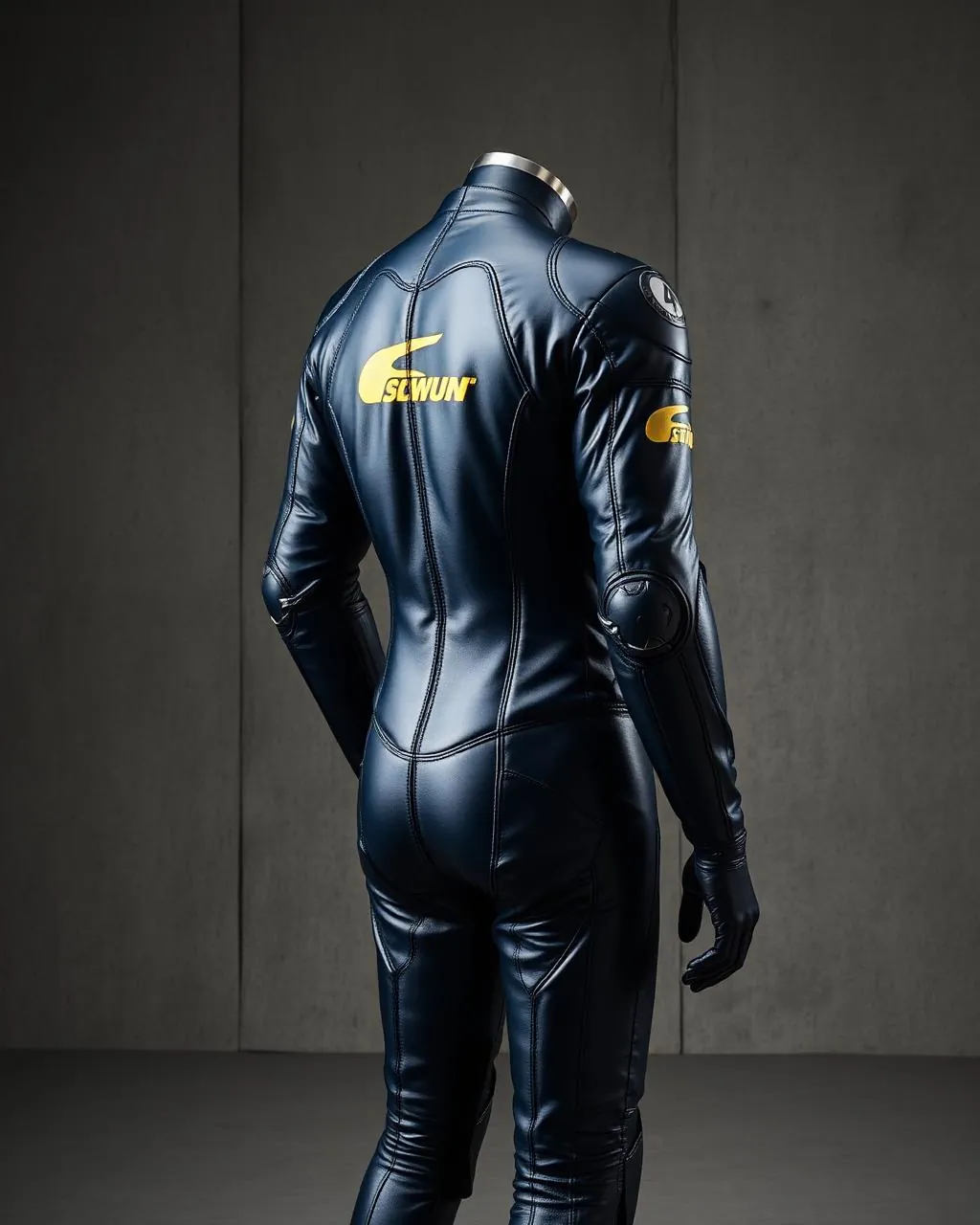 Custom-fitted leather motorcycle racing suit